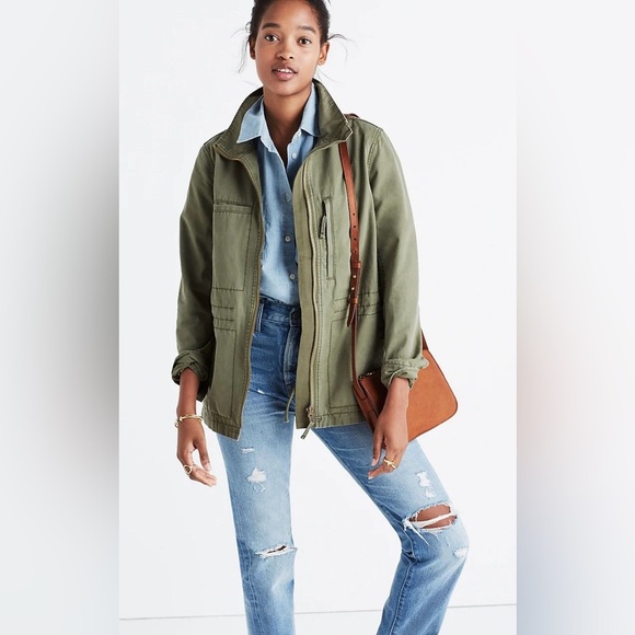 Madewell green olive fleet jacket size xxs item c3394 - Picture 2 of 12
